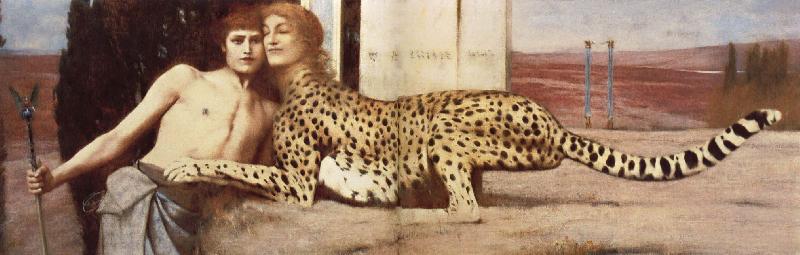 Fernand Khnopff The Caresses oil painting image